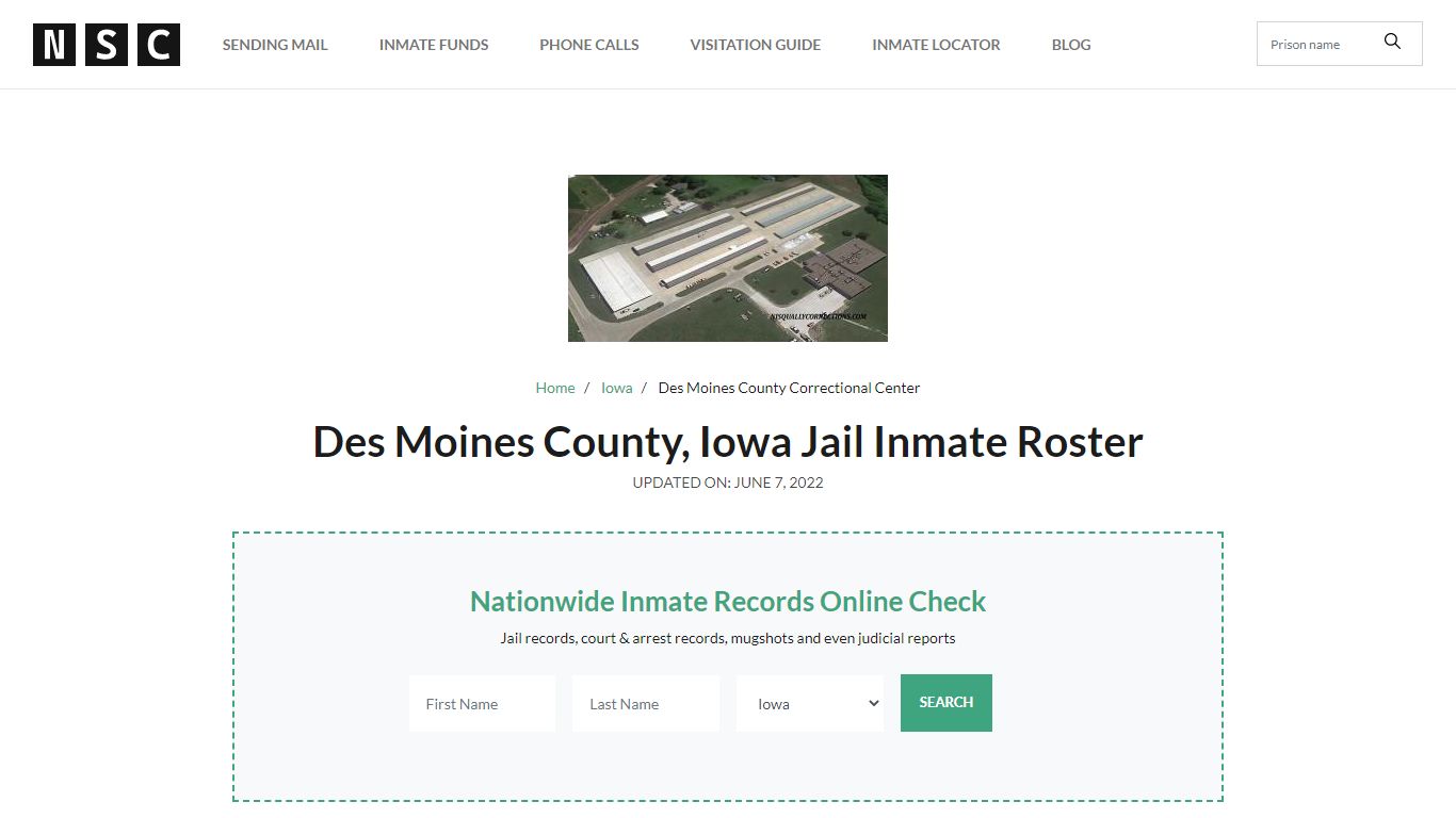 Des Moines County, Iowa Jail Inmate Roster