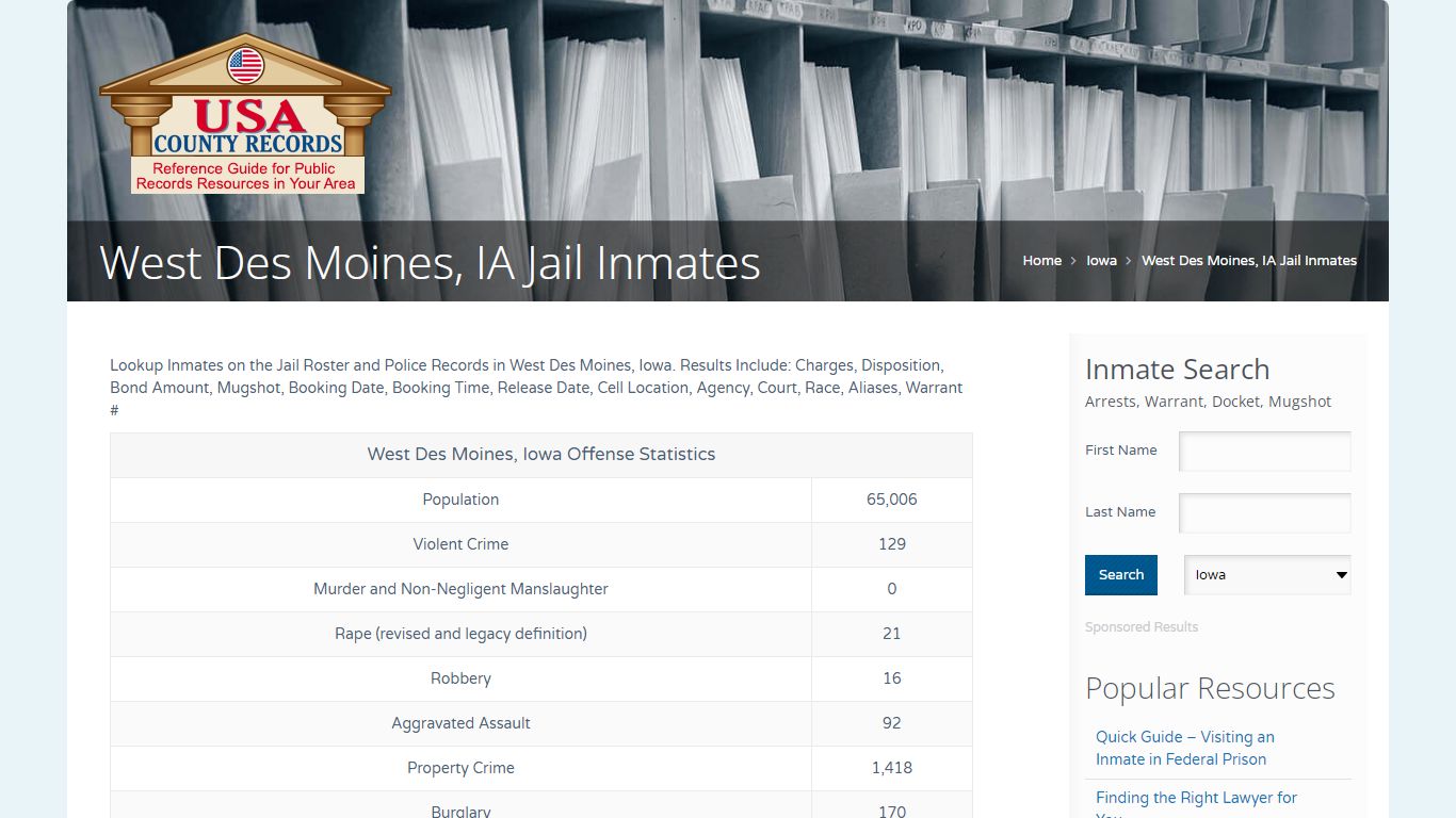 West Des Moines, IA Jail Inmates | Name Search